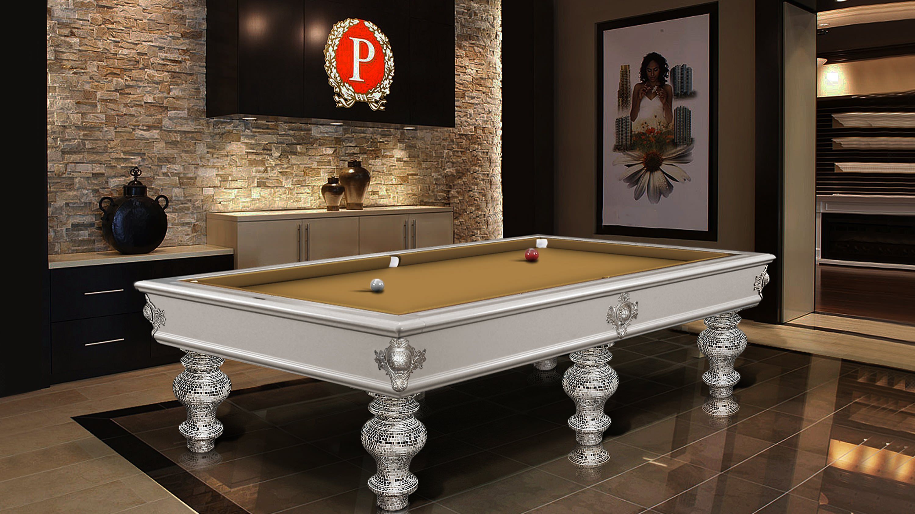 Mosaik Italian Billiard Pool Table 6/8 bases 3