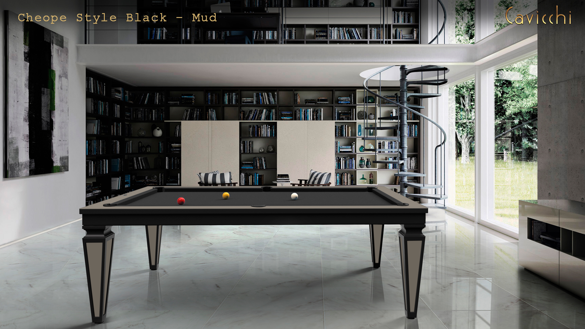 Cavicchi Cheope Style Black Pool Table 1
