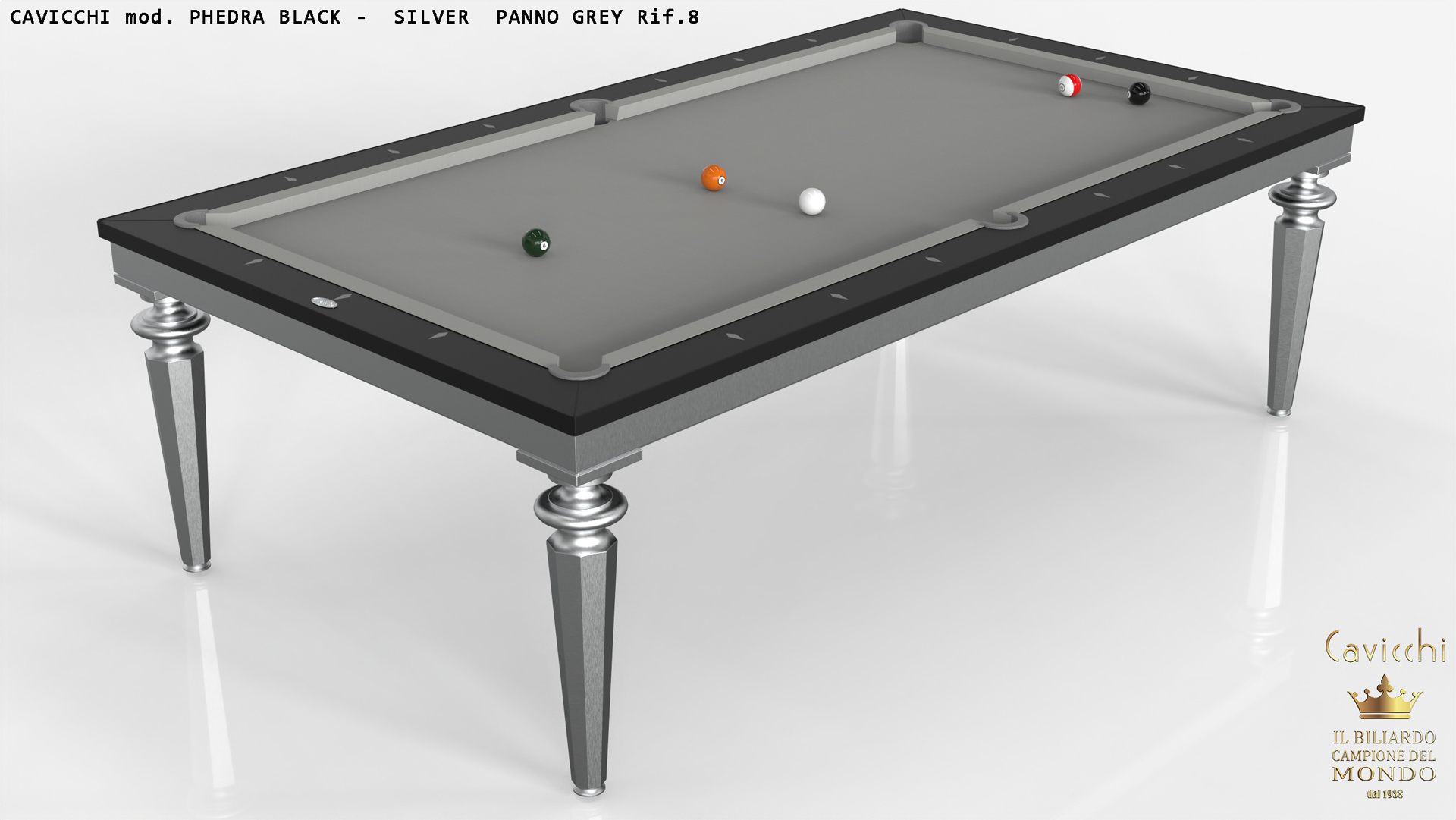 Cavicchi Phedra White - Black  Pool Table 12