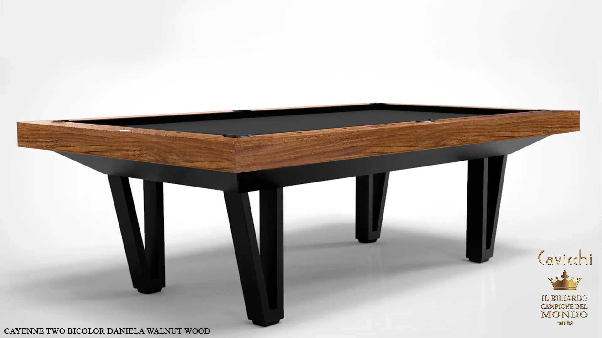 Pool Table Mod. Cayenne Two Bicolor Teak / Walnut Version 11