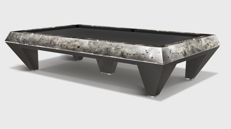 Millenium 5 bases Klimt Silver Leaf Billiard Pool Table