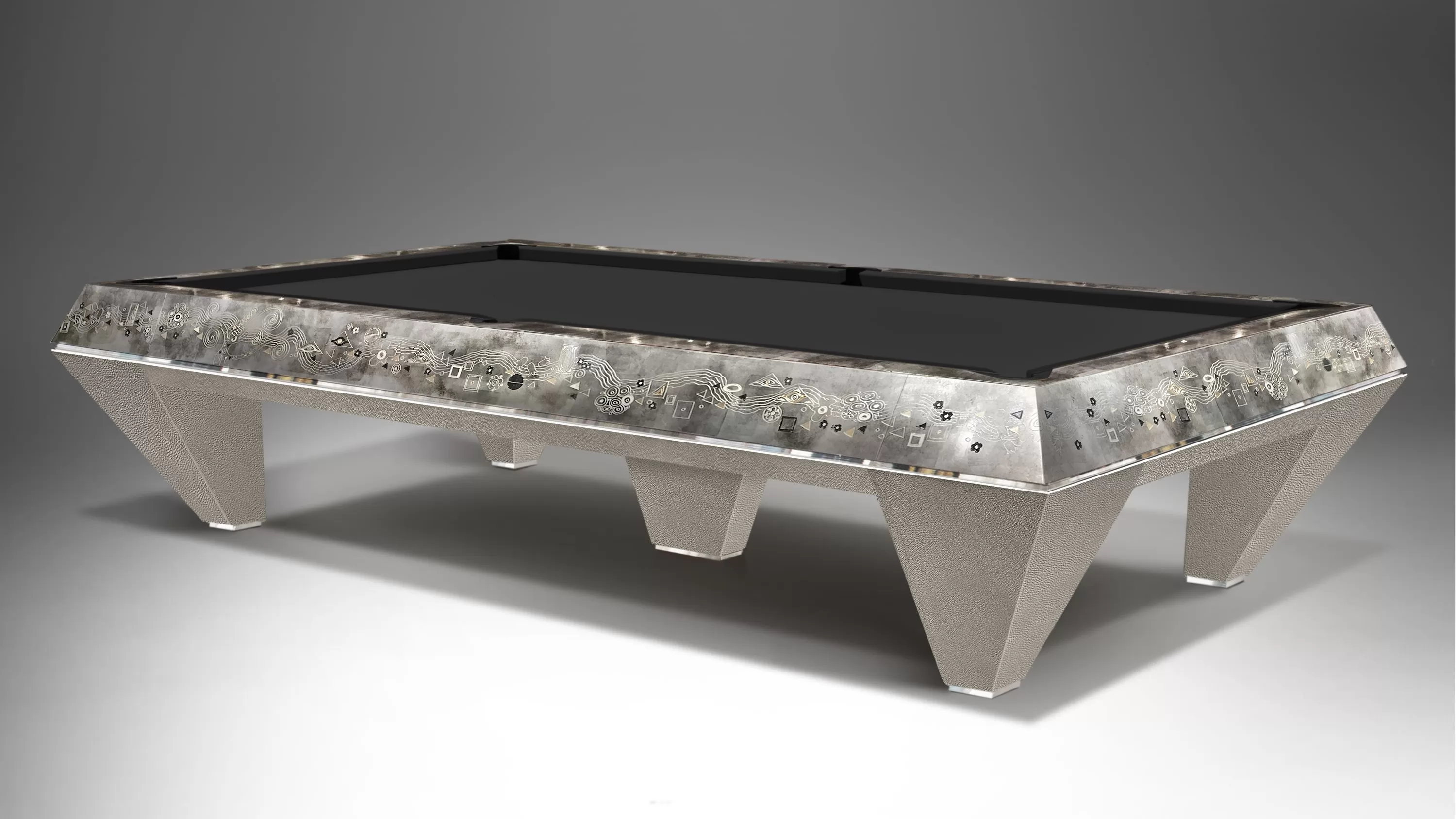 Millenium 5 bases Klimt Silver Leaf Billiard Pool Table 3